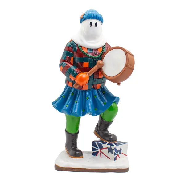 16" Mummer Figurine with Bodhran Drum