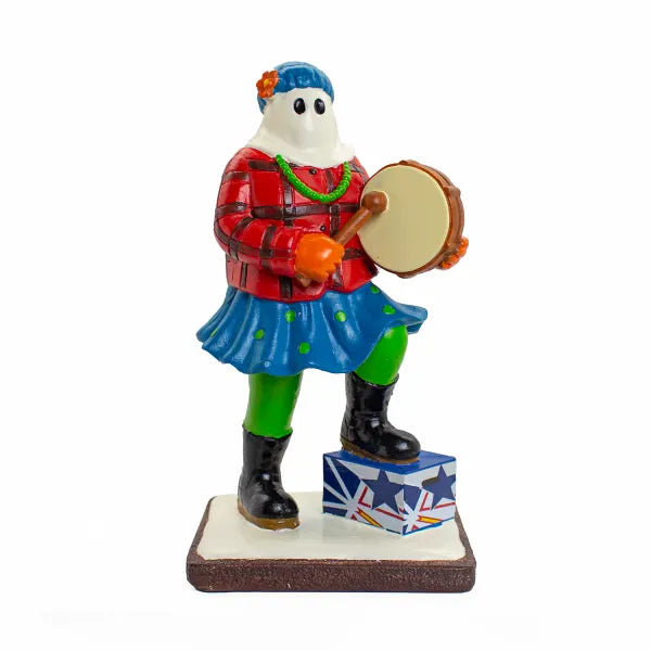 7" Musical Mummer Figurine with Bodhran Drum