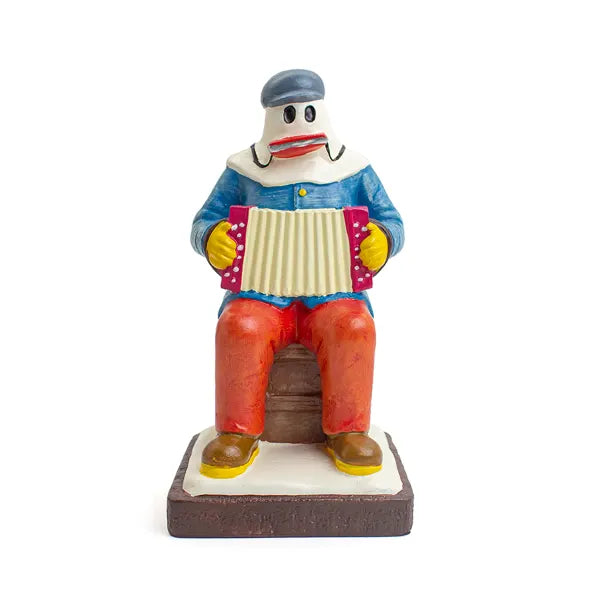 7" Musical Mummer Figurine with Harmonica and Accordion