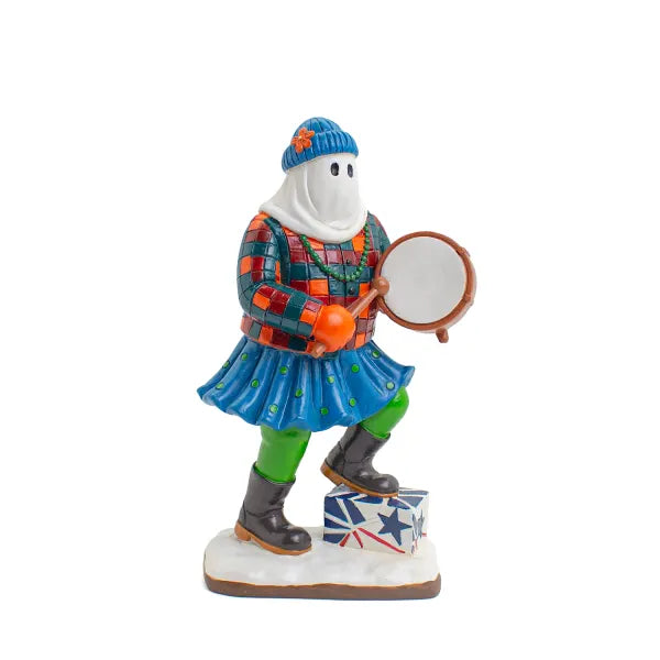 9.5" Mummer Figurine with Bodhran Drum