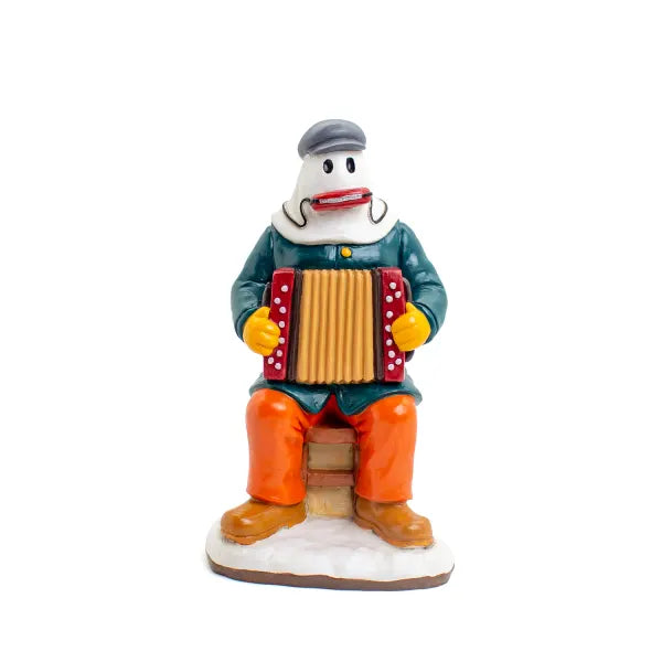 9.5" Mummer Figurine with Harmonica and Accordion