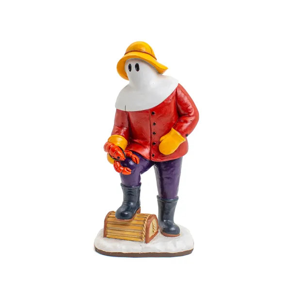 9.5" Mummer Figurine with Lobster and Trap