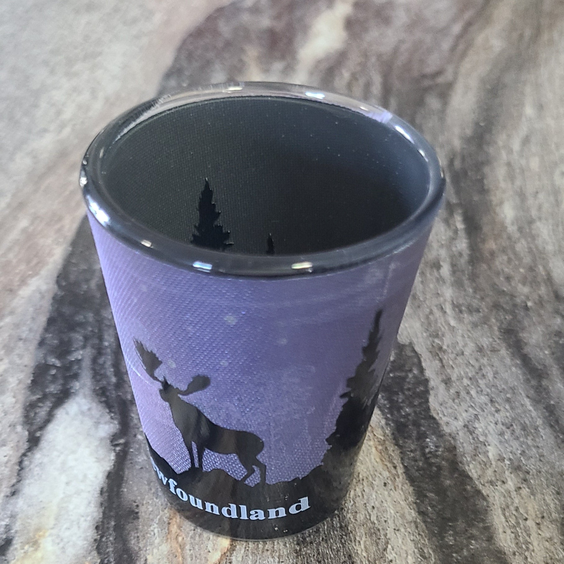 Blue Moose Shot Glass with Black Interior 