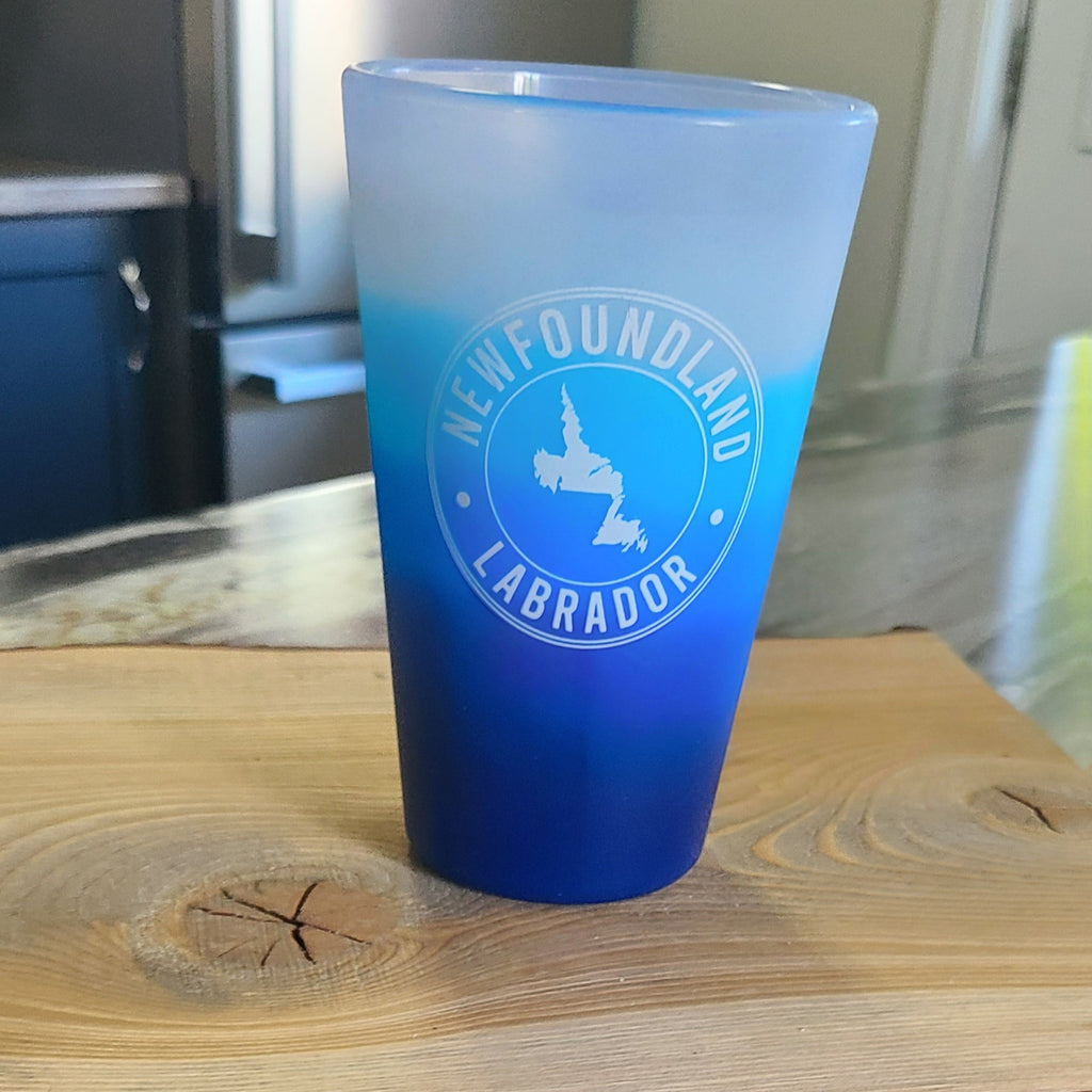 Newfoundland Labrador Blue Silicone Glass on Wooden Board