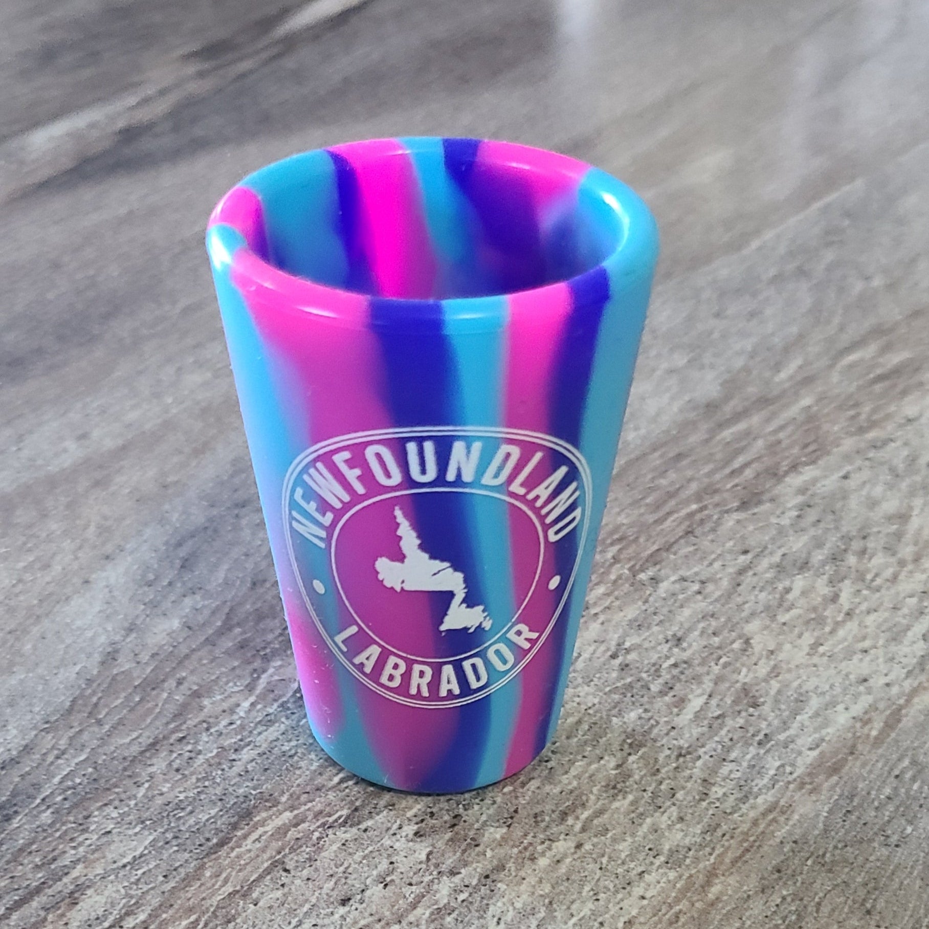 Silicone Shot Glass With Assorted Color Stripes