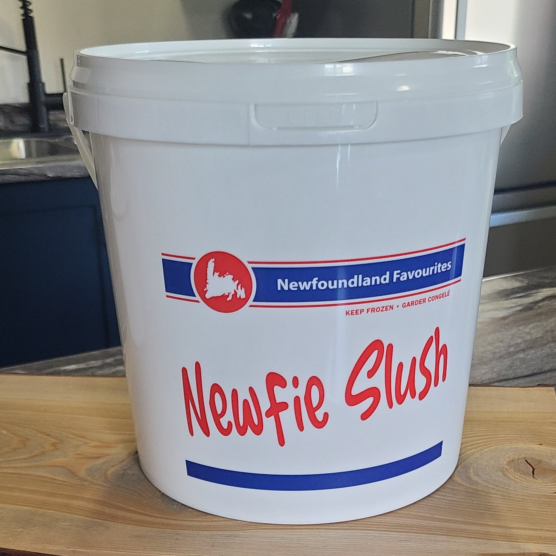 White Newfoundland Slush Bucket With Recipe