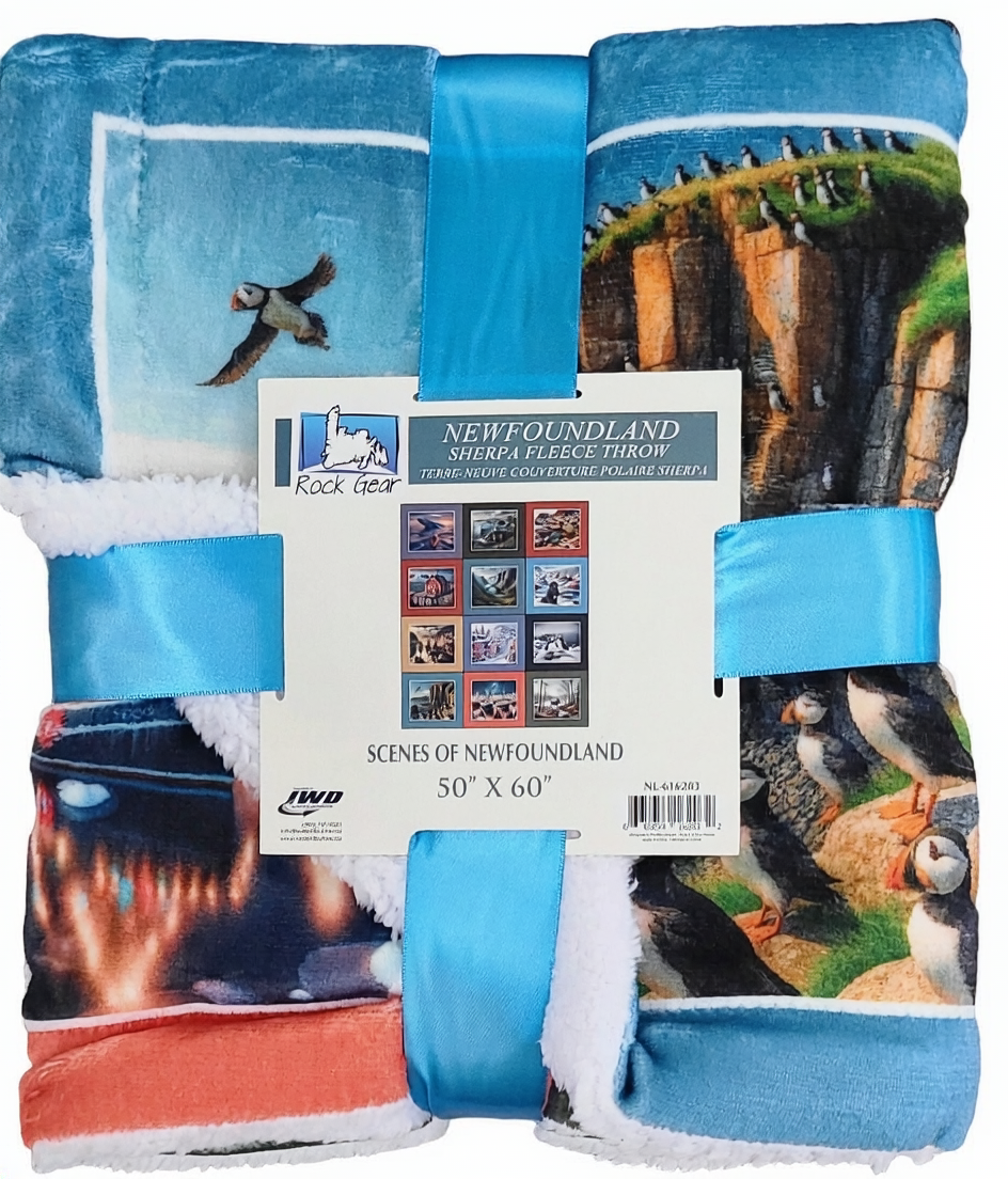 Scenes of Newfoundland Sherpa Fleece Throw Blanket